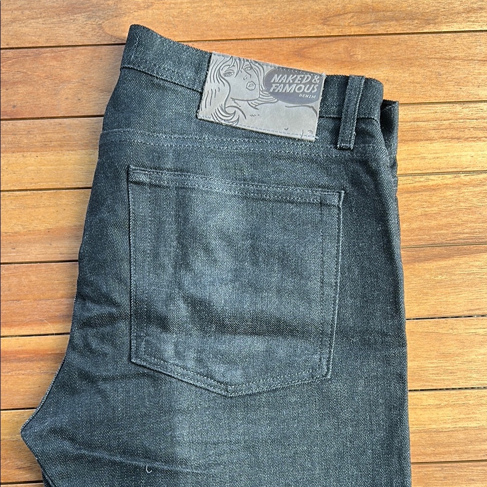 Naked and Famous Denim Black X Grey Stretch Selvedge
